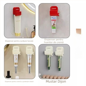 JUXIN Suport pentru periuțe de dinți, montat pe perete, pentru pahar de apă de gură