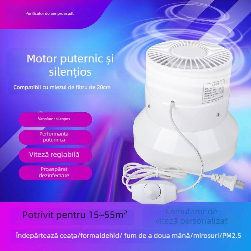 Purificator de aer cu eliminare formaldehidă, debit de aer 400 m³/h sau mai mare, potrivit pentru dormitor, fără instalare (Debit de aer ≥400 m³/h; Suprafață ≥61 m²; Zgomot >70 dB; Fără instalare)