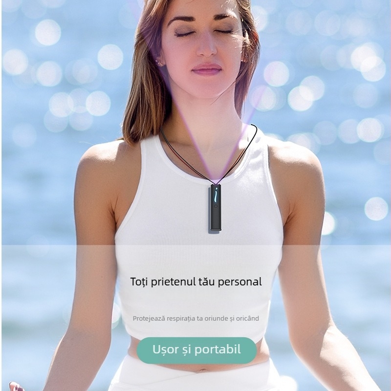 Purificator de aer portabil pentru gât, cu ioni negativi, deodorizare, funcționare silențioasă, alimentare USB, acoperire până la 10 m²