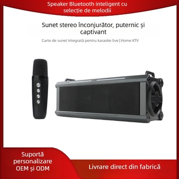 Karaoke difuzor Bluetooth, portabil pentru casă și exterior, Bluetooth 5.1; 20W; răspuns în frecvență 100Hz-20kHz; SNR ≥95dB; IPX4 rezistent la apă
