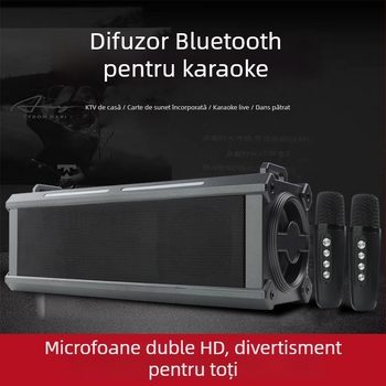 Karaoke difuzor Bluetooth, portabil pentru casă și exterior, Bluetooth 5.1; 20W; răspuns în frecvență 100Hz-20kHz; SNR ≥95dB; IPX4 rezistent la apă