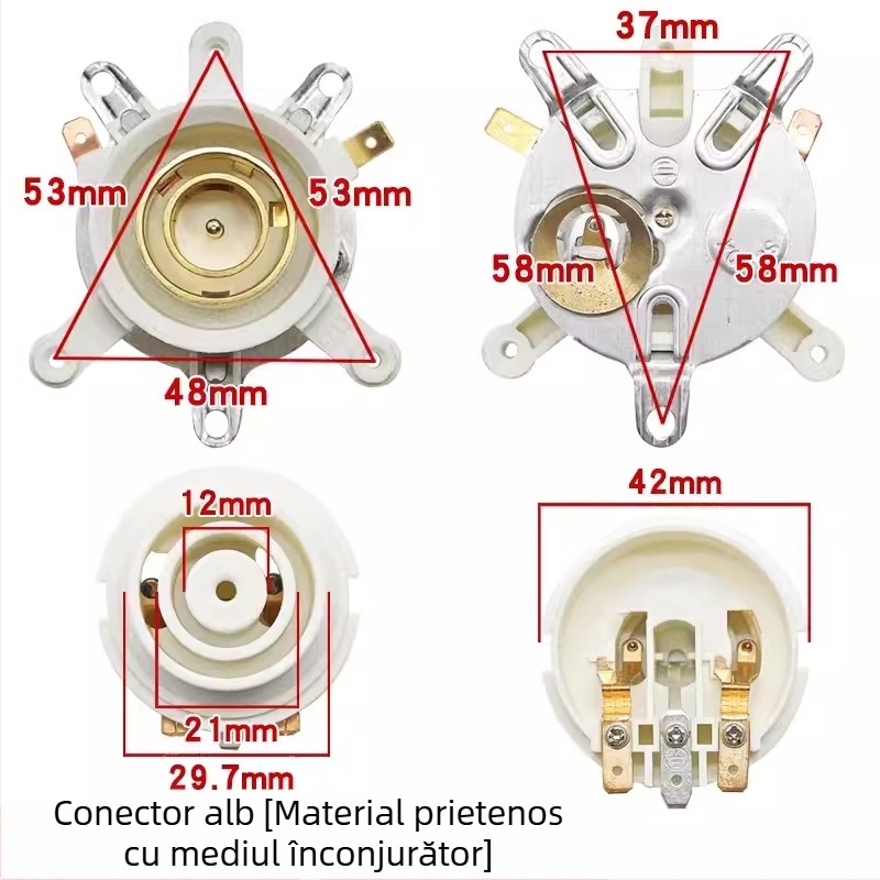Bază universală pentru fierbător electric cu întrerupător de control al temperaturii, conector și cuplaj priză
