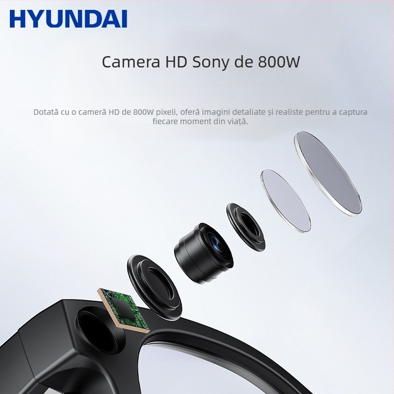 Ochelari inteligenți: Cameră Sony 8MP, recunoaștere obiecte, traducere AI, 32GB stocare internă, ramă TR90