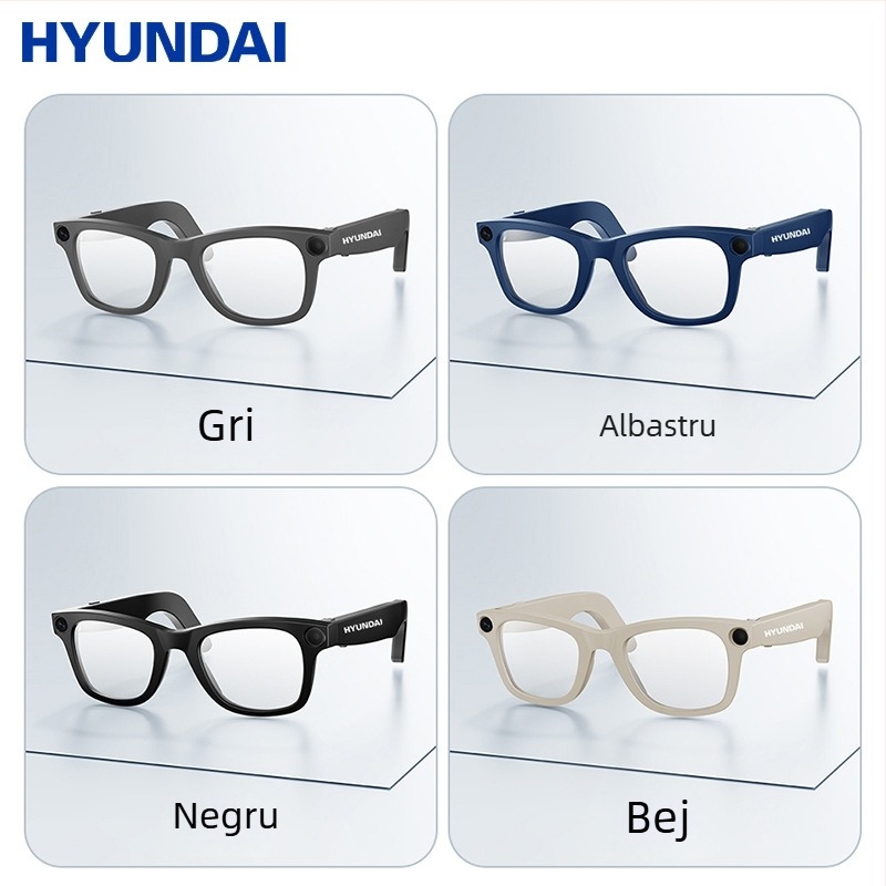 Ochelari inteligenți: Cameră Sony 8MP, recunoaștere obiecte, traducere AI, 32GB stocare internă, ramă TR90