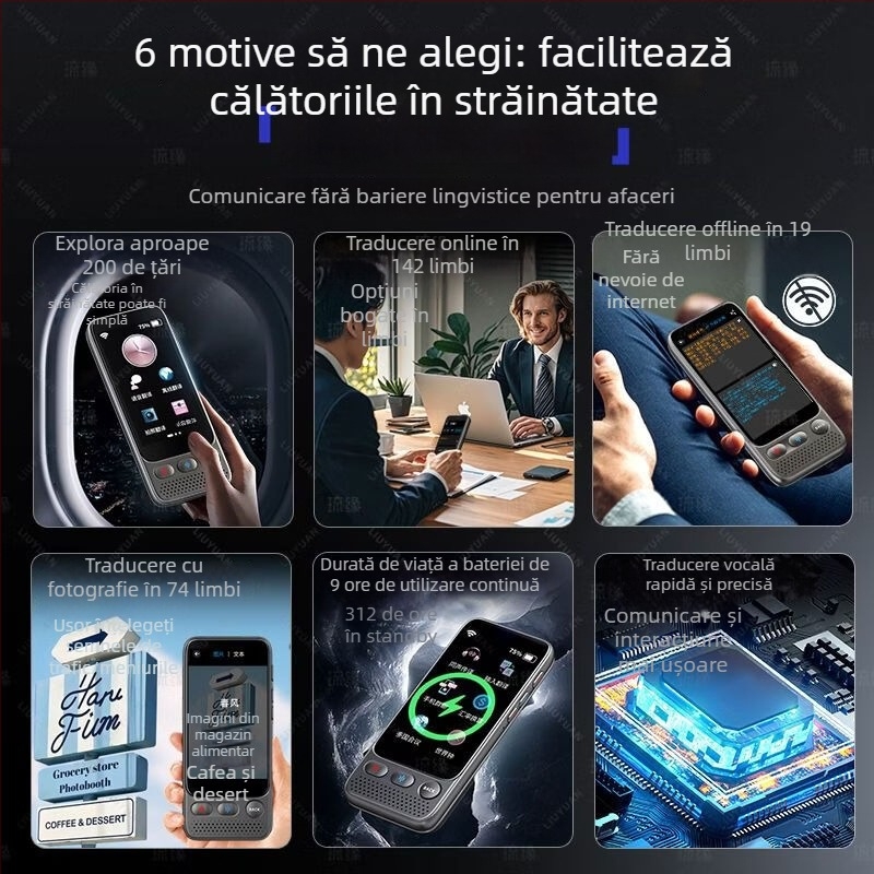 Traducător offline inteligent S09 – traducere vocală și foto în mai multe limbi cu interpretare simultană