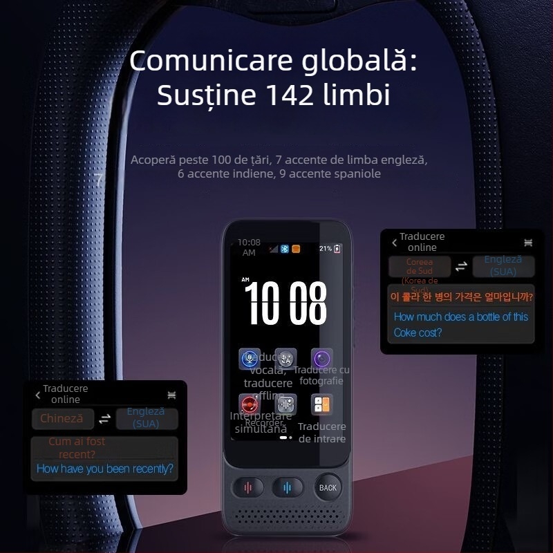 Traducător offline inteligent S09 – traducere vocală și foto în mai multe limbi cu interpretare simultană