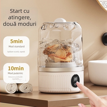 MN01 Mașină de spălat portabilă pentru lenjerie intimă (Funcționare mecanică; Timp de funcționare sub 2 ore; Alimentare USB reîncărcabilă + alimentare independentă; Tensiune nominală 5V; Putere 15W)