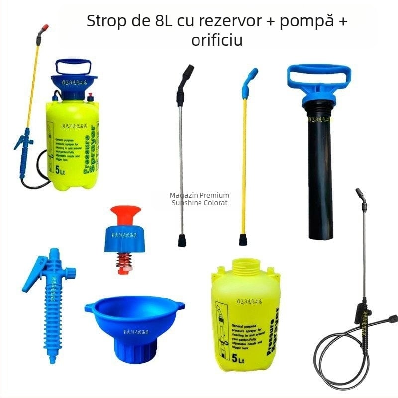 Stropitoare de umăr, 5 L, cu pompă de aer, valvă de deflare, furtun de pulverizare