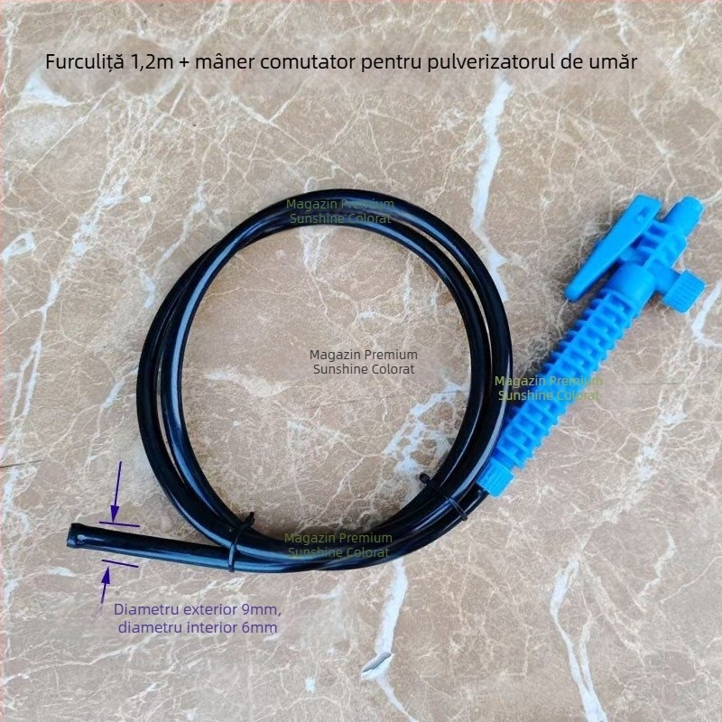 Stropitoare de umăr, 5 L, cu pompă de aer, valvă de deflare, furtun de pulverizare