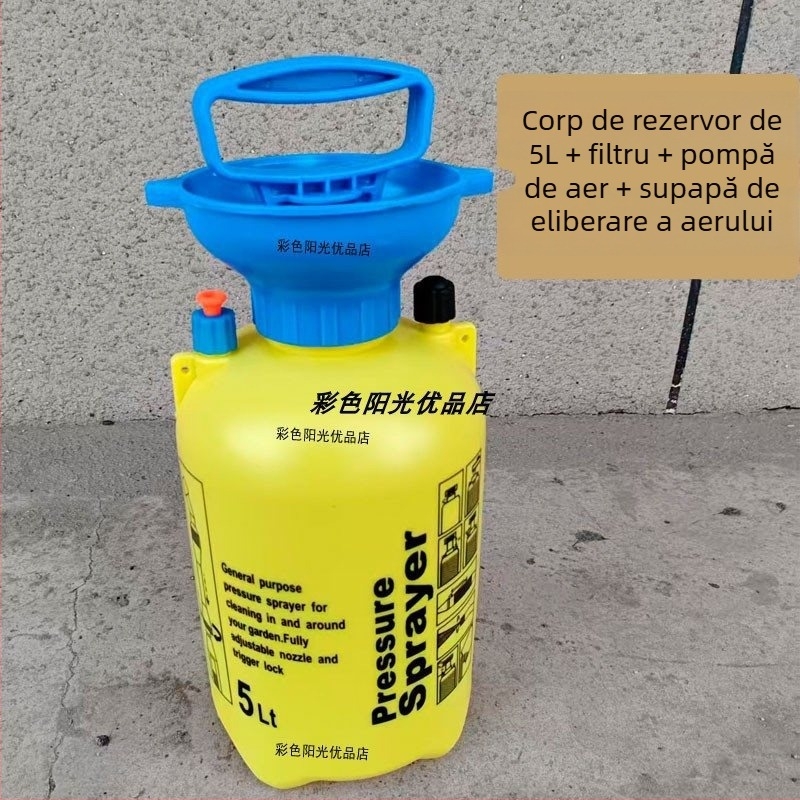 Stropitoare de umăr, 5 L, cu pompă de aer, valvă de deflare, furtun de pulverizare