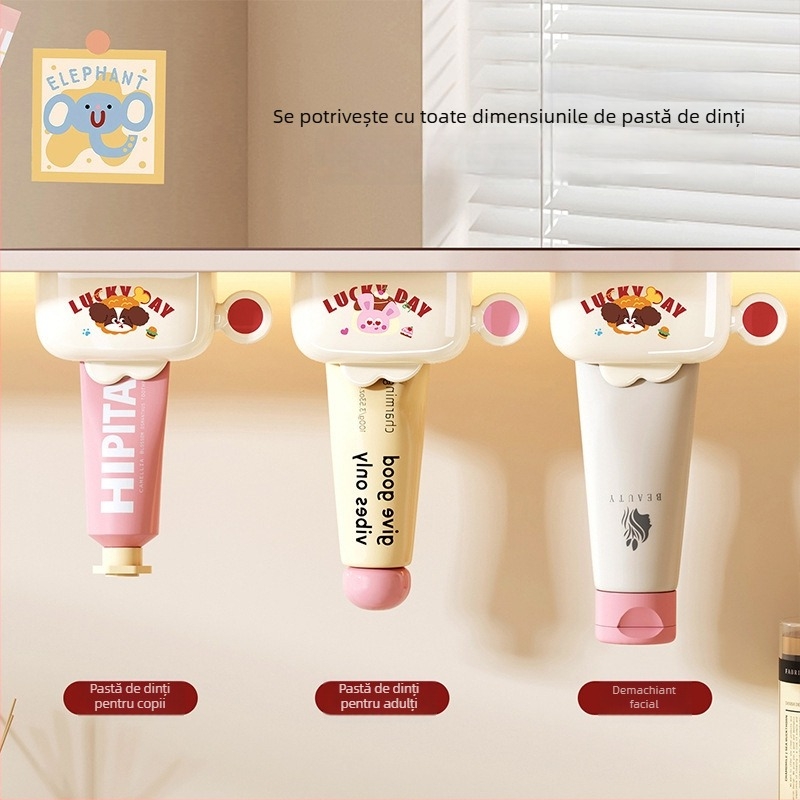 Presa de pastă de dinți montată pe perete - clip pentru pastă și curățător facial, Keeping safe, uz general, 2 stiluri