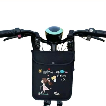 Geantă frontală pentru ghidonul bicicletei electrice, buzunar dublu pentru chei și telefon, din pânză, model 000000