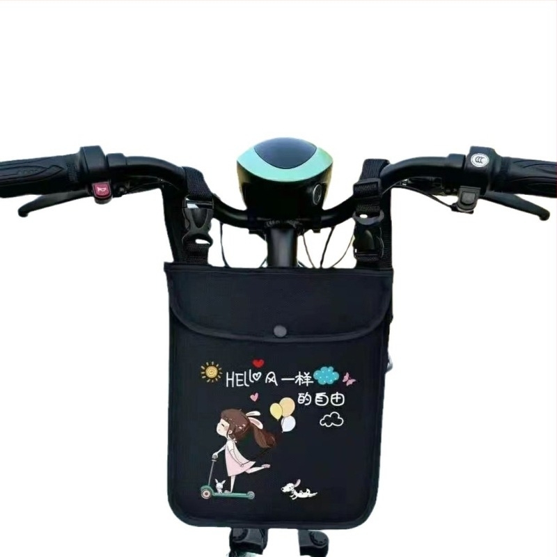 Geantă frontală pentru ghidonul bicicletei electrice, buzunar dublu pentru chei și telefon, din pânză, model 000000