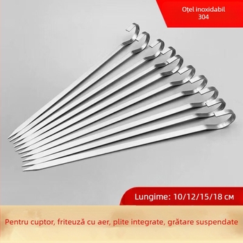 Frigărui pentru grătar din oțel inoxidabil 304, cu 9 cârlige, reutilizabile, design suspendat