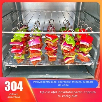 Frigărui pentru grătar din oțel inoxidabil 304, cu 9 cârlige, reutilizabile, design suspendat