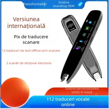 Stilou traducător cu traducere offline multilingvă, repetiție vocală, baterie litiu reîncărcabilă, greutate 140 g