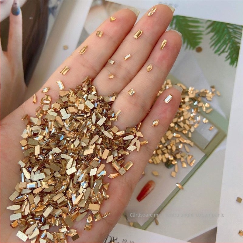 Decorațiuni pentru unghii cu rhinestones, forme mixte, cristale cu spate plat, sticlă și pudră de mica (Model 30222109358, seria Rhinestone)