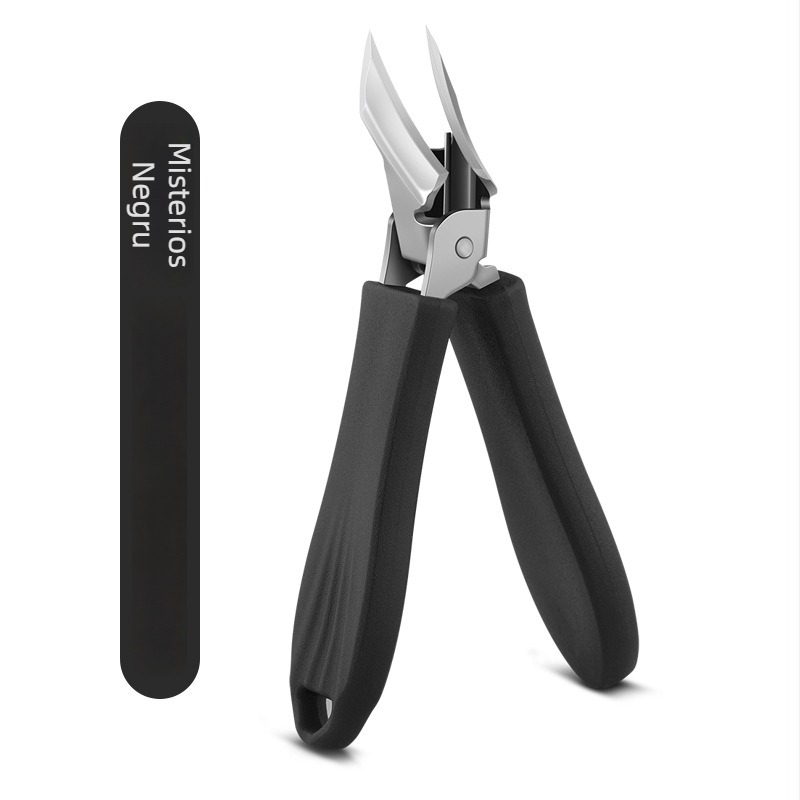 Set de 3 piese pentru unghii din oțel inoxidabil, cu vârf înclinat și protecție împotriva stropirilor, include pila de unghii din sticlă