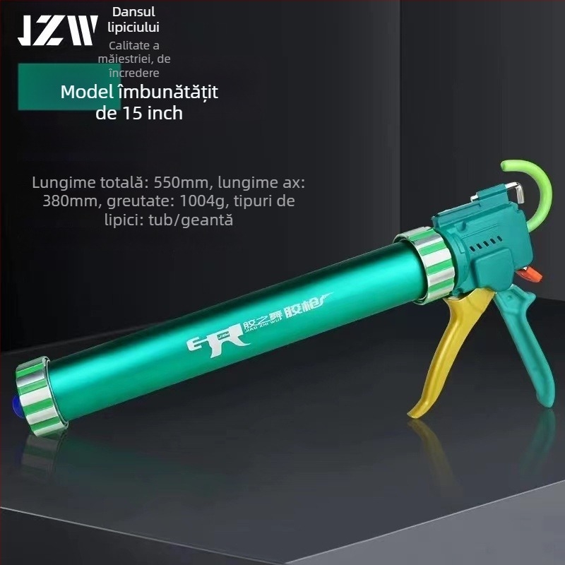 Pistol de lipici Glue Dance cu cursă reglabilă pe 28 axe, duză dublă cu funcție de tăiere, corp din aliaj de aluminiu cu structură pe axă pentru aplicarea lipiciului