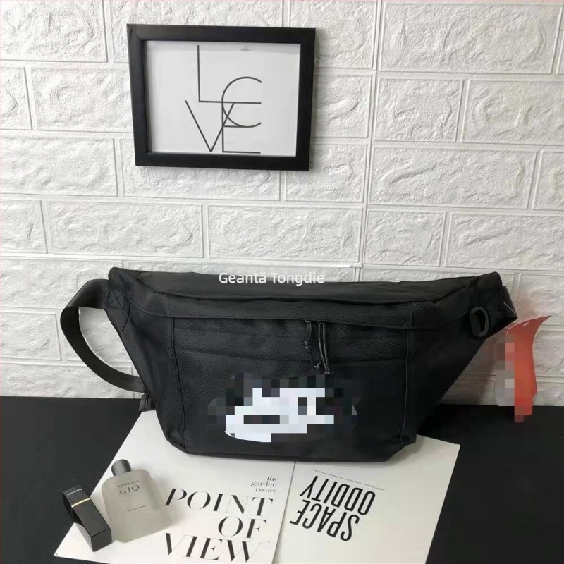 Geantă de talie din canvas pentru bărbați N06, utilizare zilnică — reducere a sarcinii, imprimeu cu litere, căptușeală din nailon