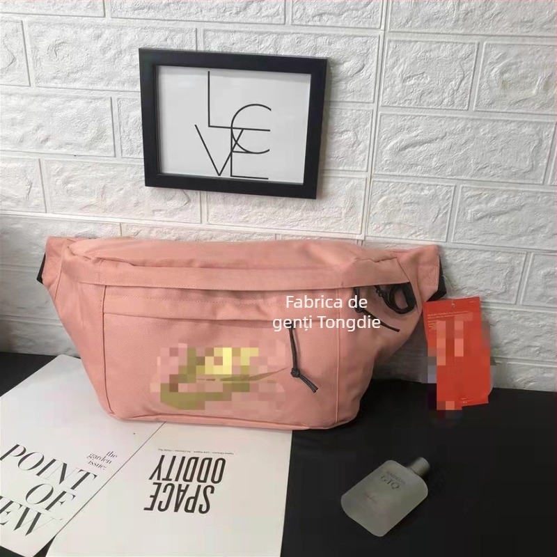 Geantă de talie din canvas pentru bărbați N06, utilizare zilnică — reducere a sarcinii, imprimeu cu litere, căptușeală din nailon