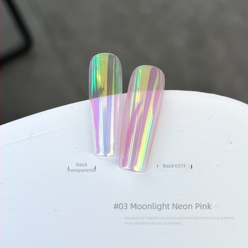 GAOY GOYA Pudră pentru unghii cu glitter – model Lună, luciu fluorescent Aurora