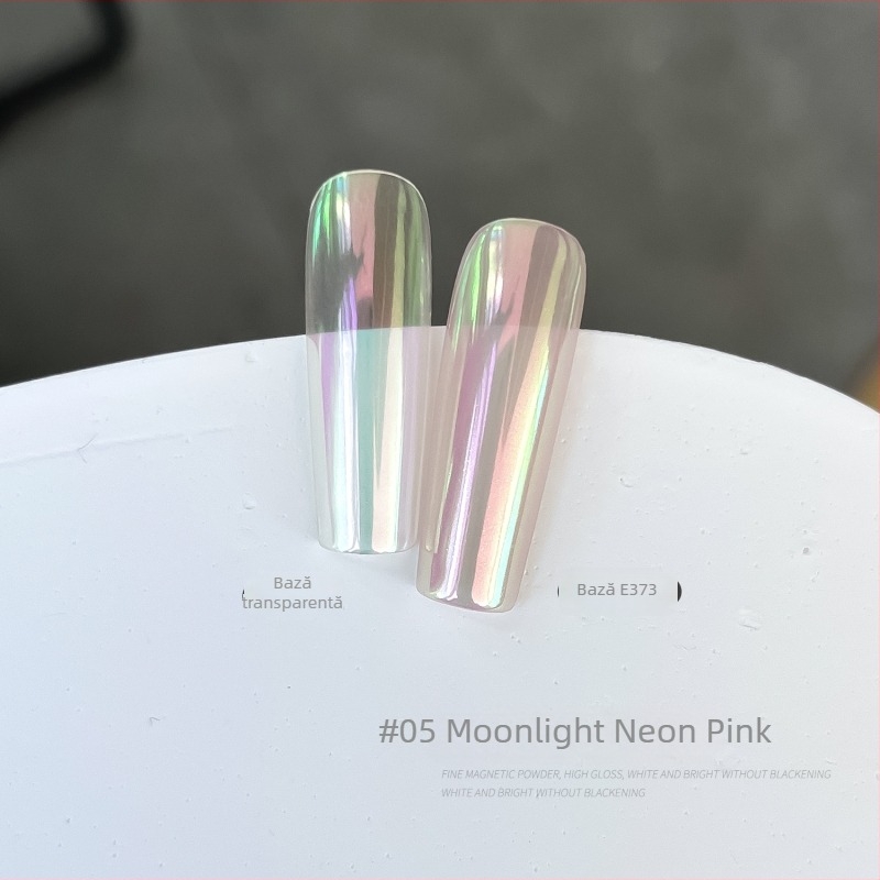 GAOY GOYA Pudră pentru unghii cu glitter – model Lună, luciu fluorescent Aurora