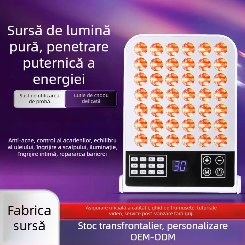 HAOSHIDA Dispozitiv de înfrumusețare cu terapie LED cu fotoni – rejuvenarea pielii, lumină roșie și albastră, ioni negativi (IPX2 impermeabil; uz casnic)