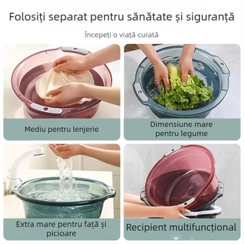 Bazin plastic pentru uz casnic, îngroșat și durabil, pentru spălarea feței și a legumelor (Material: Alte; Greutate netă: 120–150 g; Ambalare: 60/80 buc.; Greutate brută: sub 0,5 kg; Lansare: 2025)