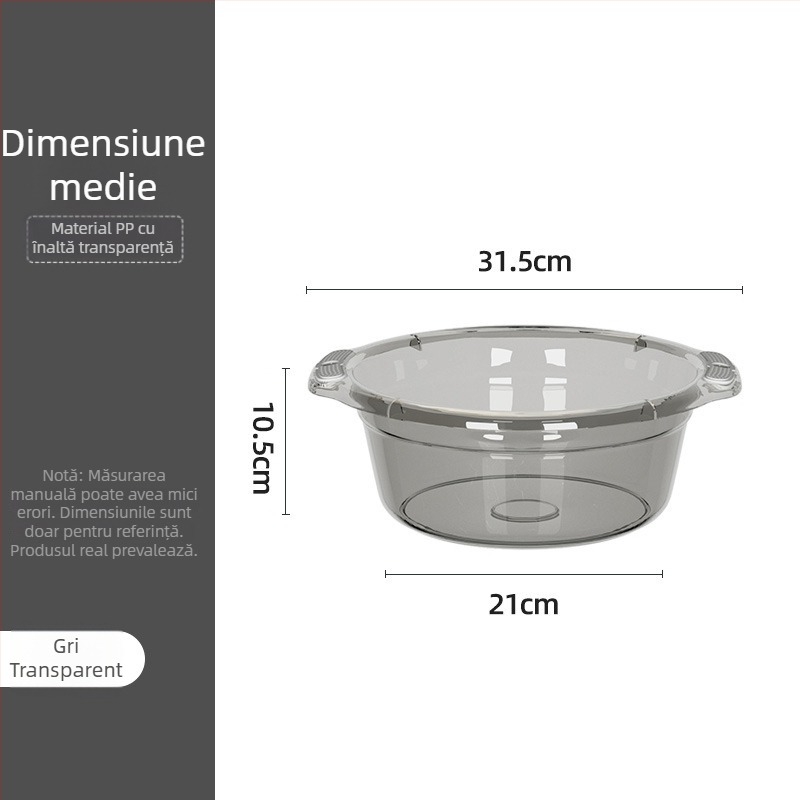 Bazin plastic pentru uz casnic, îngroșat și durabil, pentru spălarea feței și a legumelor (Material: Alte; Greutate netă: 120–150 g; Ambalare: 60/80 buc.; Greutate brută: sub 0,5 kg; Lansare: 2025)
