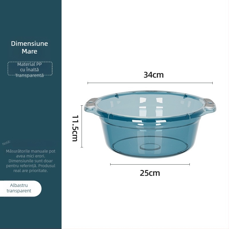 Bazin plastic pentru uz casnic, îngroșat și durabil, pentru spălarea feței și a legumelor (Material: Alte; Greutate netă: 120–150 g; Ambalare: 60/80 buc.; Greutate brută: sub 0,5 kg; Lansare: 2025)