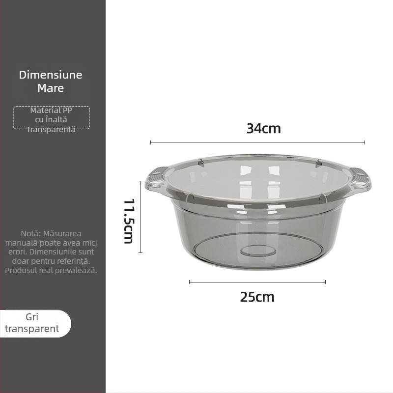 Bazin plastic pentru uz casnic, îngroșat și durabil, pentru spălarea feței și a legumelor (Material: Alte; Greutate netă: 120–150 g; Ambalare: 60/80 buc.; Greutate brută: sub 0,5 kg; Lansare: 2025)