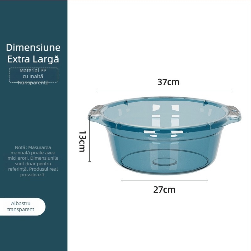 Bazin plastic pentru uz casnic, îngroșat și durabil, pentru spălarea feței și a legumelor (Material: Alte; Greutate netă: 120–150 g; Ambalare: 60/80 buc.; Greutate brută: sub 0,5 kg; Lansare: 2025)