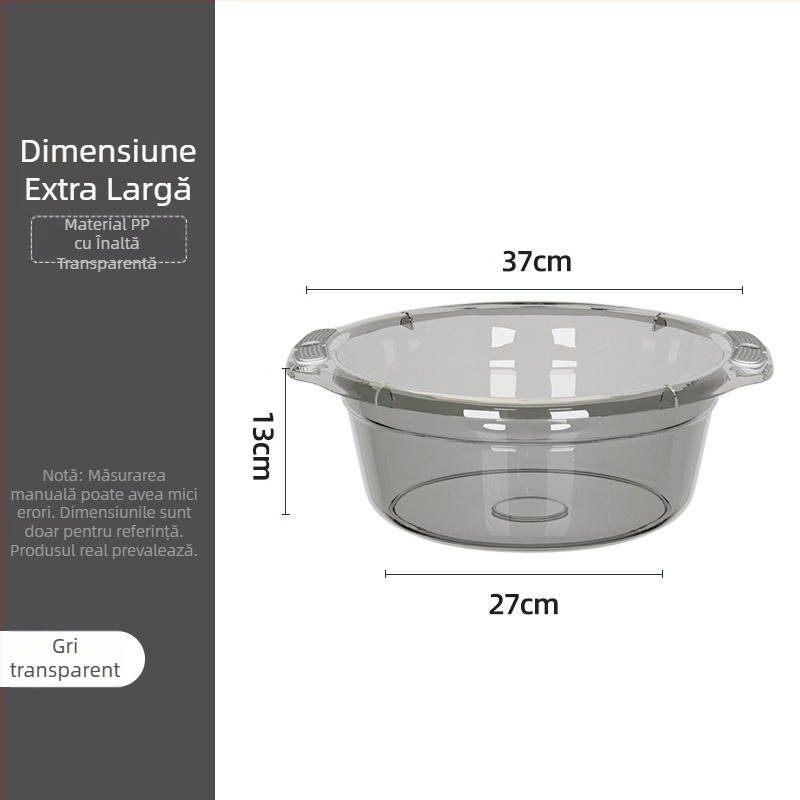 Bazin plastic pentru uz casnic, îngroșat și durabil, pentru spălarea feței și a legumelor (Material: Alte; Greutate netă: 120–150 g; Ambalare: 60/80 buc.; Greutate brută: sub 0,5 kg; Lansare: 2025)