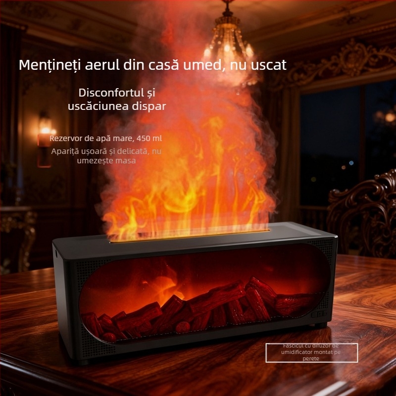 Difuzor Bluetooth cu umidificator, difuzor de aromă și lumină ambientală de noapte; sistem cu 2 difuzoare, Bluetooth 5.1, 40Hz-20kHz, redare 6 ore, rază 10 m