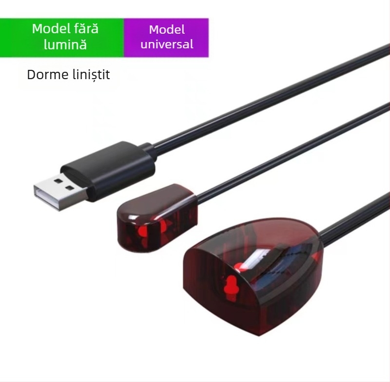 Cablu de extindere IR pentru set-top box cu receptor IR USB, model IR transponder, bandă infraroșu îndepărtată