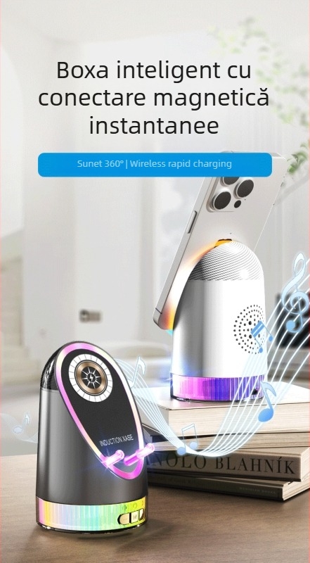 3 în 1 difuzor Bluetooth cu suport pentru telefon și încărcare USB, Bluetooth 5.0, 10W putere, rază de acțiune 10 m, 60 Hz-15 kHz, SNR ≥60 dB
