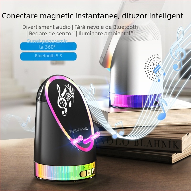 3 în 1 difuzor Bluetooth cu suport pentru telefon și încărcare USB, Bluetooth 5.0, 10W putere, rază de acțiune 10 m, 60 Hz-15 kHz, SNR ≥60 dB
