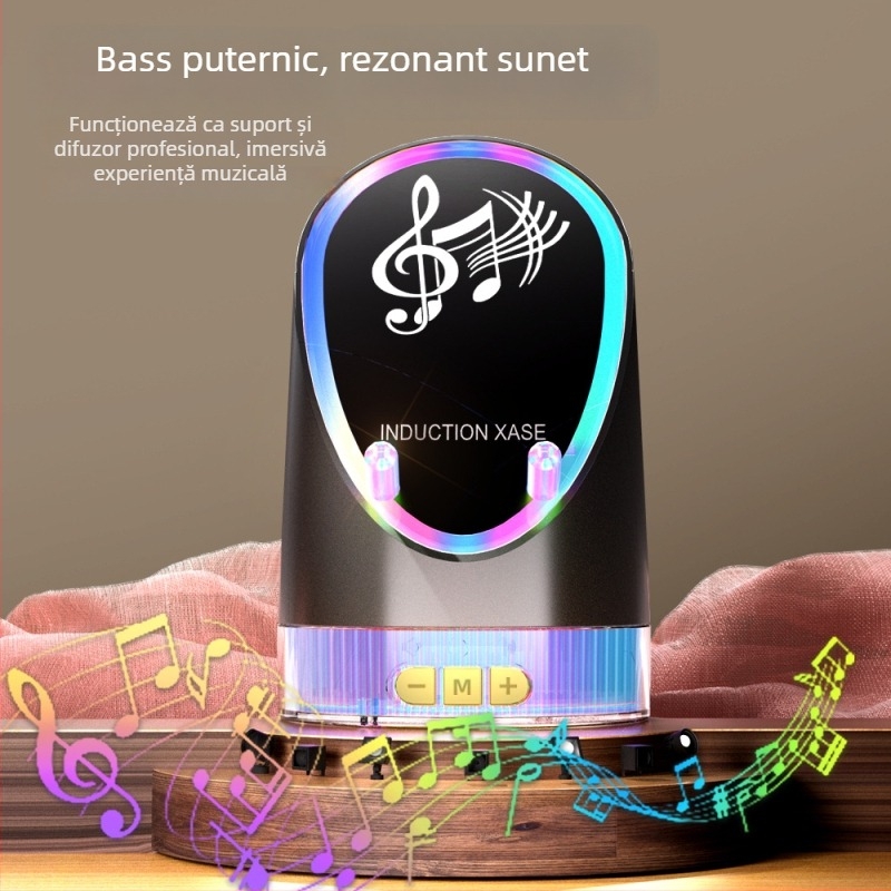 3 în 1 difuzor Bluetooth cu suport pentru telefon și încărcare USB, Bluetooth 5.0, 10W putere, rază de acțiune 10 m, 60 Hz-15 kHz, SNR ≥60 dB