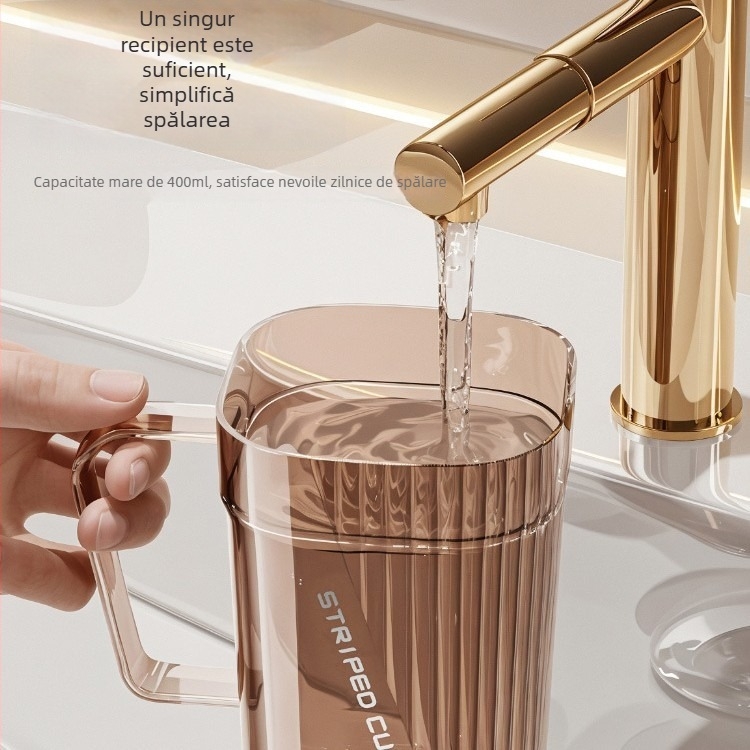 Cupa acrilică pentru apă de gură și organizator de periuțe – depozitare multifuncțională pentru pastă de dinți și periuțe, uz casnic