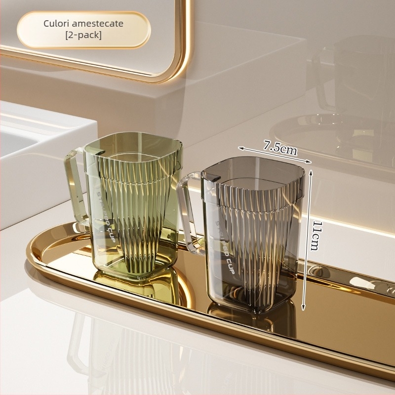 Cupa acrilică pentru apă de gură și organizator de periuțe – depozitare multifuncțională pentru pastă de dinți și periuțe, uz casnic