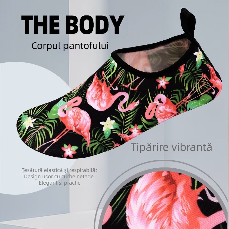 Pantofi de apă pentru activități în aer liber: respirabili, curea elastică, partea superioară din bumbac, profil redus, talpă din cauciuc carbon