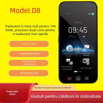 Common Language M80pro Translator — traducere AI în timp real, bazat pe Android, Bluetooth, rază de 10 m, control tactil + buton