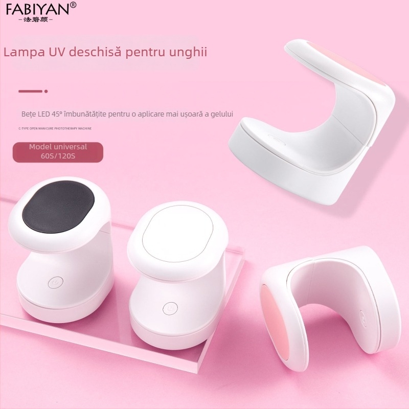 Lampa fototerapie pentru unghii SKU001577, Lampa compactă pentru uscare Gel Oje, Previne înnegrirea degetelor, Uscare rapidă