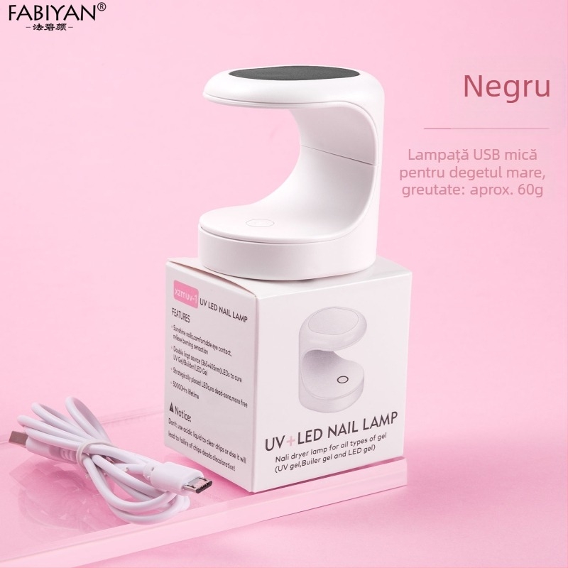 Lampa fototerapie pentru unghii SKU001577, Lampa compactă pentru uscare Gel Oje, Previne înnegrirea degetelor, Uscare rapidă