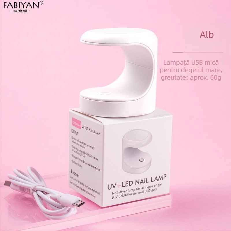 Lampa fototerapie pentru unghii SKU001577, Lampa compactă pentru uscare Gel Oje, Previne înnegrirea degetelor, Uscare rapidă