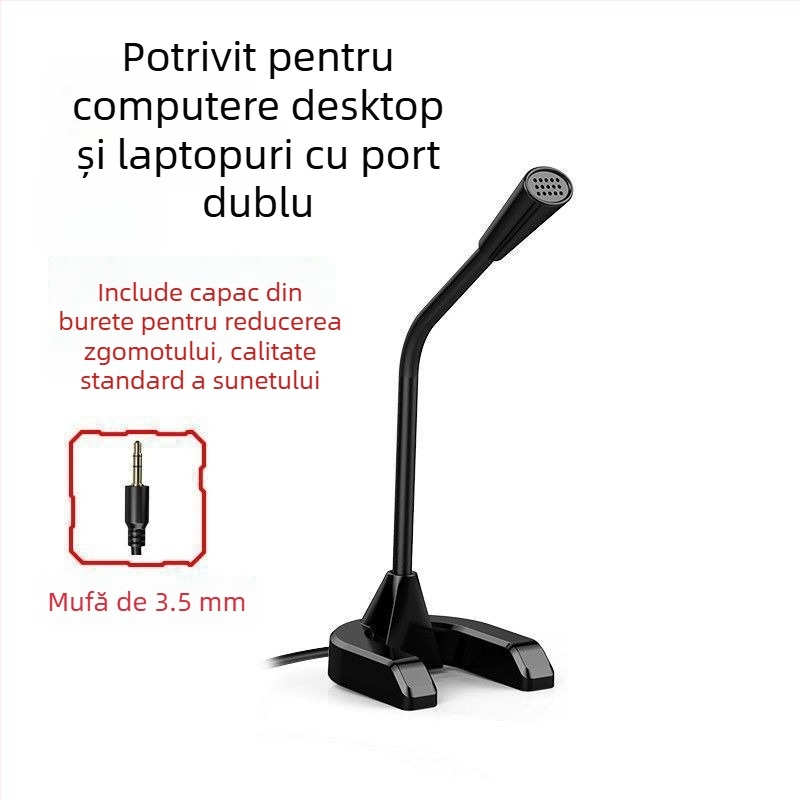 Microfon pentru desktop, pentru uz casnic, ideal pentru streaming, chat vocal, jocuri, transmisiuni live și înregistrări