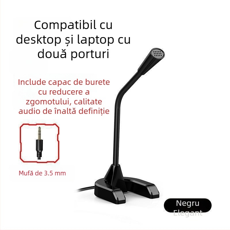 Microfon pentru desktop, pentru uz casnic, ideal pentru streaming, chat vocal, jocuri, transmisiuni live și înregistrări