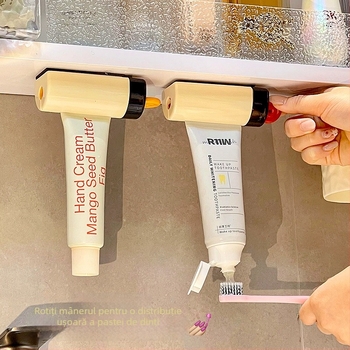 Suport magnetic pentru pastă de dinți sub dulapul de baie, montaj fără găuri, clips de depozitare pentru produsele de îngrijire a feței