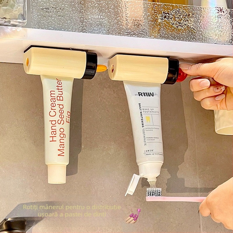Suport magnetic pentru pastă de dinți sub dulapul de baie, montaj fără găuri, clips de depozitare pentru produsele de îngrijire a feței